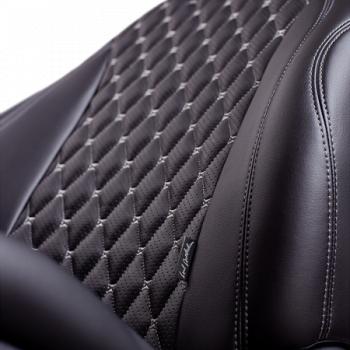 12 749 р. Комплект чехлов для сидений (РЗС 40/60, 2Г Орегон) БАЙРОН Lord Autofashion KIA Ceed 2 JD дорестайлинг, хэтчбэк (2012-2015) (черный, вставка черная, строчка темно-серая). Увеличить фотографию 2