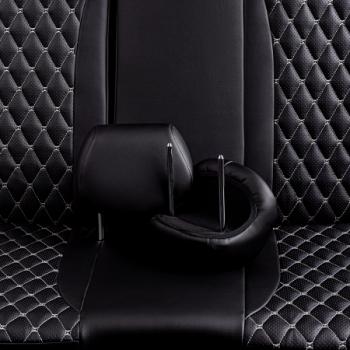 12 749 р. Комплект чехлов для сидений (РЗС 40/60, 2Г Орегон) БАЙРОН Lord Autofashion  KIA Ceed  2 JD (2012-2015) (черный, вставка черная, строчка темно-серая). Увеличить фотографию 8