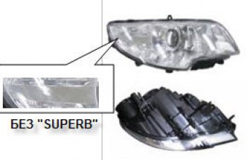 Правая фара (c электрокорректором) DEPO Skoda Superb B6 (3T) лифтбэк дорестайлинг (2008-2013)