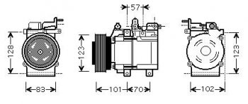 34 999 р. TUCSON {HCC) (Sportage 04-} КОМПРЕССОР КОНДИЦ 2.7 (бензин) (см.каталог) (AVA) (hntun04-970, hyk219). Увеличить фотографию 1