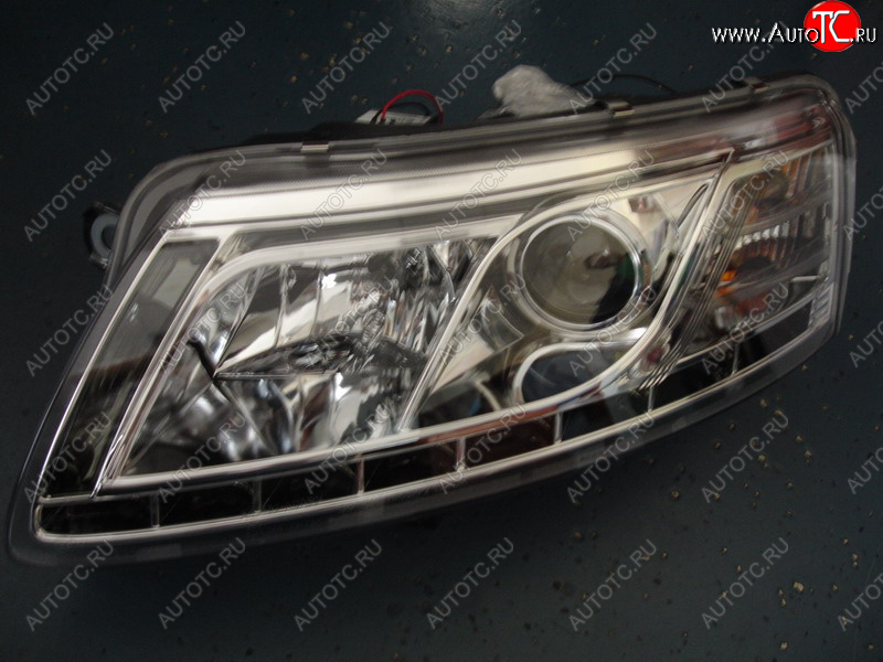 44 749 р. AUDI A6 {с DRL (дневн. ходов огни)} ФАРА Л+П (КОМПЛЕКТ) ТЮНИНГ (DEVIL EYES) (КСЕНОН) ЛИНЗОВАН (SONAR) ВНУТРИ ХРОМ (ai0a604-003h-n, sk3480ada604eh)