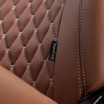 12 749 р. Комплект чехлов для сидений (РЗС 40/60, 2П+1Г Орегон) БАЙРОН Lord Autofashion  KIA Cerato  3 YD (2013-2016) (темно-коричневый, вставка темно-коричневая, строчка коричневая). Увеличить фотографию 7