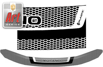 1 999 р. Дефлектор капота CA-Plastic  Nissan Murano  3 Z52 (2015-2024) (серия ART белая). Увеличить фотографию 1