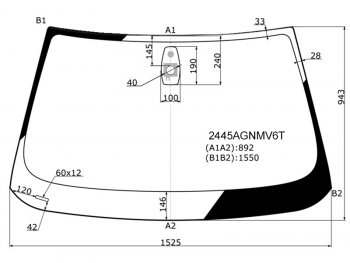 6 949 р. Стекло лобовое (Датчик дождя Круглый датчик дождя) BMW 5-Series 07-10 (2445AGNMV6T). Увеличить фотографию 1