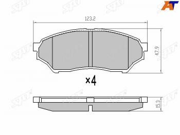 2 599 р. Колодки тормозные перед FR-FL SAT  Mitsubishi Pajero Mini  H53/H58 (1998-2012). Увеличить фотографию 1