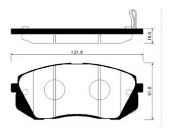 2 399 р. Колодки тормозные передние FR-FL SAT  Hyundai IX35 1 LM рестайлинг (2013-2018). Увеличить фотографию 1