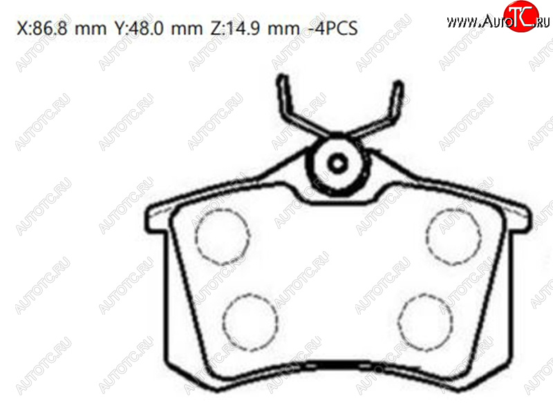 1 429 р. Колодки тормозные зад RH-LH SAT  Audi A4 ( B6,  B7) (2000-2008), Audi A6  C5 (1997-2004), Renault Fluence (2010-2012), Skoda Octavia ( A5,  A7) (2004-2020), Skoda Yeti (2009-2018), Volkswagen Scirocco ( дорестайлинг,  рестайлинг) (2008-2017)