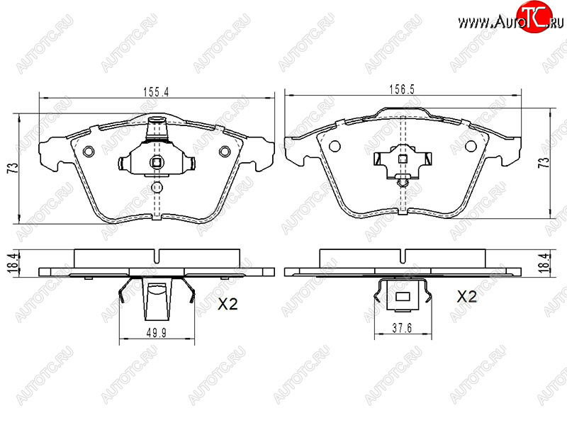 1 639 р. Колодки тормозные передние FL-FR SAT  Ford Focus (2), Mazda 3/Axela (BK,  BL)