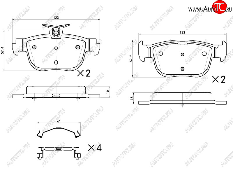 1 189 р. Колодки тормозные зад RH-LH SAT Audi A3 8Y седан дорестайлинг (2020-2022)