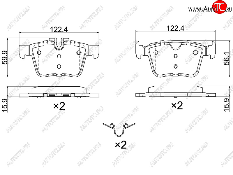 1 129 р. Колодки тормозные зад LH-RH SAT  Land Rover Range Rover Evoque ( 1 L538,  2 L551) (2011-2024), Volvo XC60 (2017-2022), Volvo XC90  L (2015-2024)