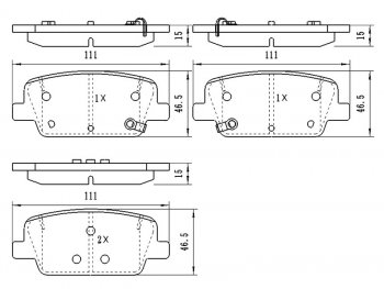 Колодки тормозные задние RH-LH SAT Hyundai Santa Fe DM рестайлинг (2015-2019)