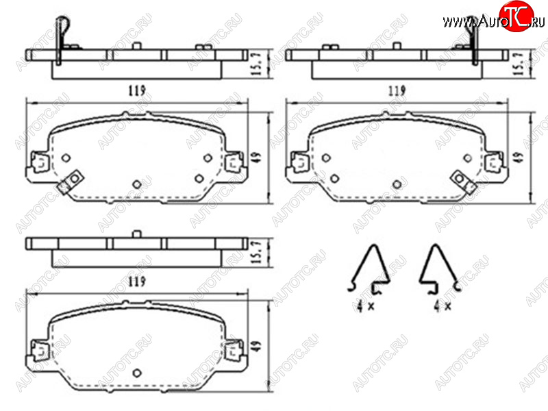 1 279 р. Колодки тормозные задние RH-LH SAT Honda CR-V RW,RT дорестайлинг (2016-2020)