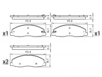 1 329 р. Колодки тормозные перед FL-FR SAT  ГАЗ ГАЗель Next ( A21,A22, С41, С42,  A21,A22, С41, С42, Фермер,  A60,A63, A64,  A62,А65,  A31,A32, C45, C46) - ГАЗель NEXT Citiline  А68. Увеличить фотографию 1