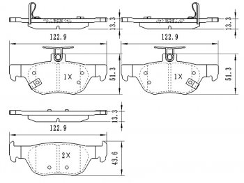 1 049 р. Колодки тормозные задние RH-LH SAT  Mazda 3/Axela  BP - CX-30. Увеличить фотографию 1