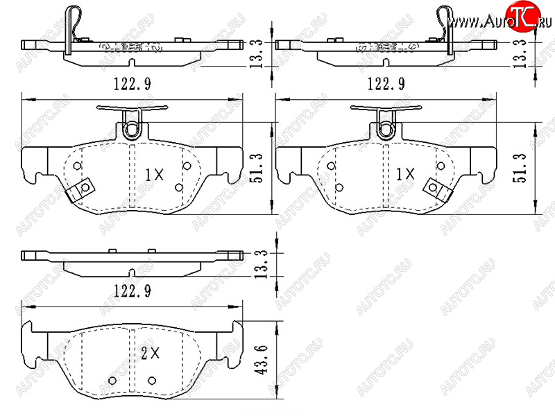 1 049 р. Колодки тормозные задние RH-LH SAT Mazda 3/Axela BP седан (2019-2024)