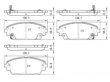 Колодки тормозные перед FL-FR SAT Mazda 3/Axela BP хэтчбэк (2019-2024)