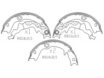 1 649 р. Колодки барабанные задние RH-LH SAT  KIA Cerato ( 2 TD,  3 YD,  4 BD) (2008-2024). Увеличить фотографию 1