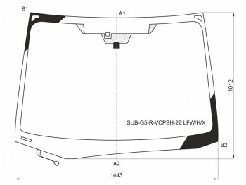 11 749 р. Стекло лобовое (Обогрев щеток Две камеры Датчик дождя) Subaru Impreza 16-19  Crosstrek 17- (SUB-G5-R-VCPSH-2Z LFW/H/X). Увеличить фотографию 1