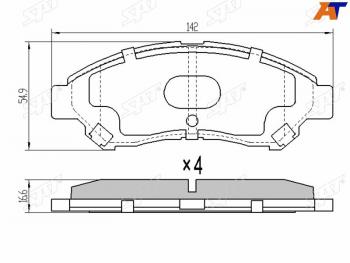 2 989 р. Колодки тормозные передние FR-FL SAT  Toyota Town Ace  s400 (2008-2020). Увеличить фотографию 1