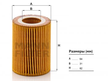 Фильтр масляный картридж N13B16N13B16A MANN   1 серия ( F21,  F20), 3 серия  F30