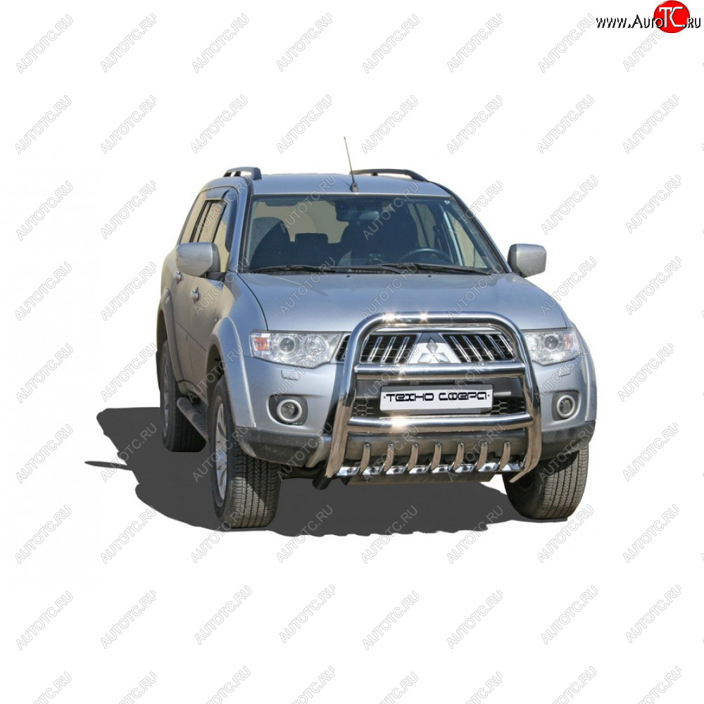 36 699 р. Передок высокий с защитой двигателя d63, Техно Сфера  Mitsubishi Pajero Sport ( 1 PA,  2 PB,  3 PB,  3 QE,  3 QF) (1996-2022) (Нержавейка)