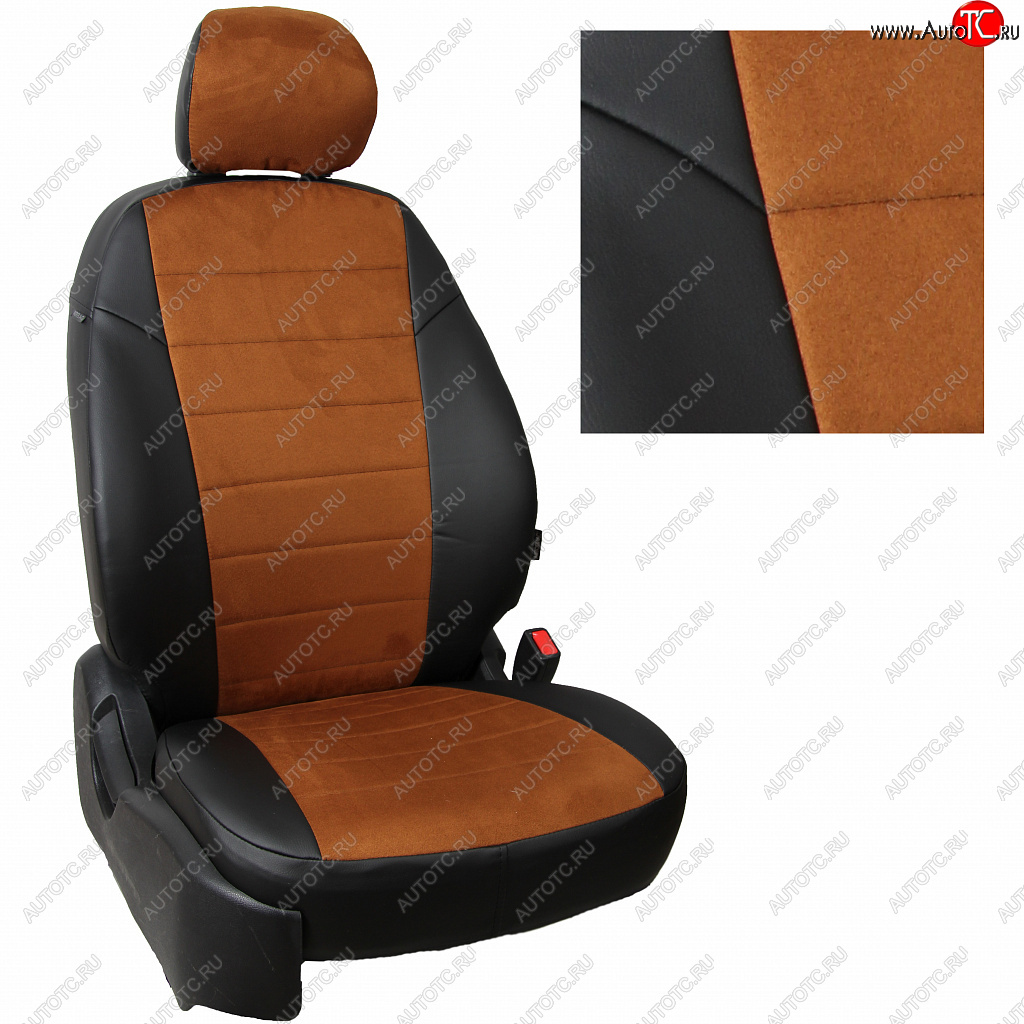 7 499 р. Чехлы сидений (экокожа/алькантара) Автопилот  Haval Dargo (2022-2024) (черный/коричневый)