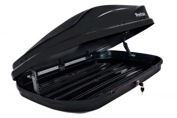 18 649 р. Багажный бокс на крышу (двусторонний) Pentair PYTHON 400L Mini Cabrio R57 рестайлинг (2009-2015) (черный глянец). Увеличить фотографию 4