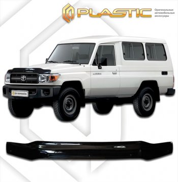 1 999 р. Дефлектор капота CA-Plastic  Toyota Land Cruiser  78 (2007-2023) 3 дв. 3-ий рестайлинг (classic черный, без надписи). Увеличить фотографию 1