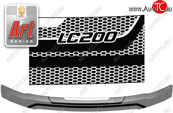 2 059 р. Дефлектор капота CA-Plastic  Toyota Land Cruiser  200 (2012-2015) (Серия Art графит)