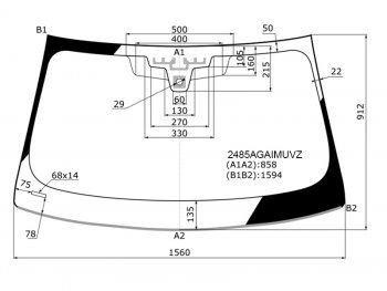 26 999 р. Стекло лобовое (Датчик дождя Проекция Молдинг) BMW 5-Series 16-  M5 17-20 (2485AGAIMUVZ). Увеличить фотографию 1