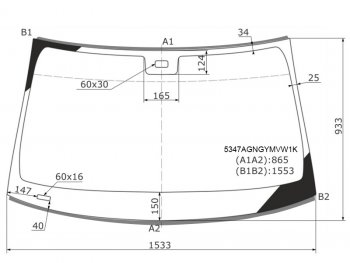 8 449 р. Стекло лобовое (Датчик дождя) Mercedes-Benz E-Class 02-09 (5347AGNGYMVW1K). Увеличить фотографию 1