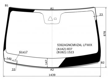 9 699 р. Стекло лобовое (Камера Датчик дождя Молдинг) Mercedes-Benz E-Class 20-23 (5392AGNCMVZ4L LFW/X). Увеличить фотографию 2