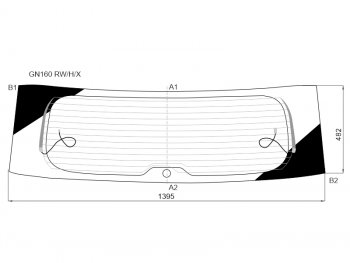 9 599 р. Стекло заднее (Цвет зеленый Обогрев) Toyota Fortuner 15-20 (GN160 RW/H/X). Увеличить фотографию 1