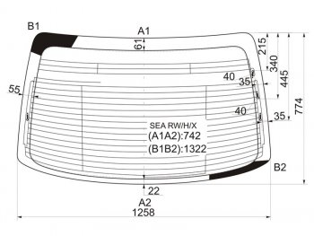 5 499 р. Стекло заднее (Цвет зеленый Обогрев Антенна) Honda Accord 02-08  Acura TSX 03-08 (SEA RW/H/X). Увеличить фотографию 1