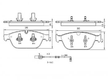 2 099 р. Колодки тормозные передние FL-FR SAT  Audi A8  D4 - Q5  8R (с датчиком). Увеличить фотографию 1