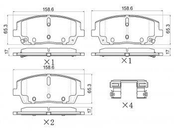 1 979 р. Колодки тормозные передние FR-FL SAT  Hyundai Santa Fe 4 TM дорестайлинг (2018-2021). Увеличить фотографию 1