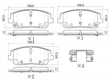 Колодки тормозные передние FR-FL SAT  Hyundai Santa Fe 4 TM дорестайлинг (2018-2021)