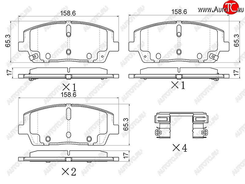1 979 р. Колодки тормозные передние FR-FL SAT  Hyundai Palisade LX2 (2018-2022)