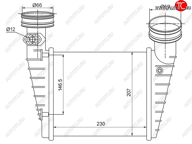 6 199 р. Интеркулер VW PASSAT B5 97-05SKODA SUPERB 02-08 1.8T (ST-3B0145805H)