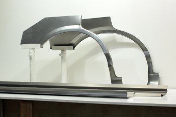 8 949 р. Задние ремонтные арки и пороги (с усилителем) AUTOFERRUM  Nissan Wingroad  2 Y11 (1999-2005) (Холоднокатаная сталь 1 и 1.2 мм). Увеличить фотографию 1