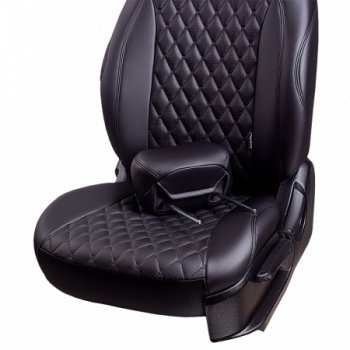 12 749 р. Комплект чехлов для сидений (РЗС 40/60, 3Г, Орегон) БАЙРОН Lord Autofashion  Audi A3  8PA хэтчбэк 5 дв. (2003-2013) (черный, вставка черная, строчка черная). Увеличить фотографию 2