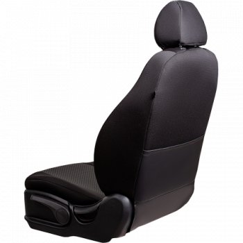 4 949 р. Комплект чехлов для сидений (РЗС 40/60, 2Г жаккард) Дублин Жаккард Lord Autofashion  Chevrolet Cobalt (2011-2024), Ravon R4 (2016-2020) (черный, вставка Стежок серая, строчка черная). Увеличить фотографию 1