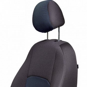 4 949 р. Комплект чехлов для сидений (РЗС 60/40, 2П+1Г жаккард) Дублин Жаккард Lord Autofashion  Chevrolet Cruze  седан (2009-2015) (черный, вставка Ёж синяя, строчка черная). Увеличить фотографию 6