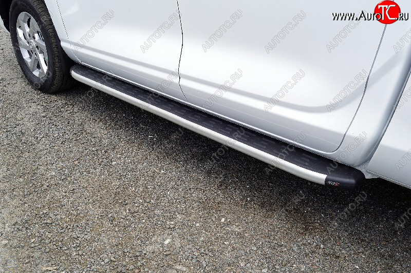 21 349 р. Пороги алюминиевые с пластиковой накладкой ТСС Тюнинг Changan Hunter Plus пикап (2022-2024) (серые)