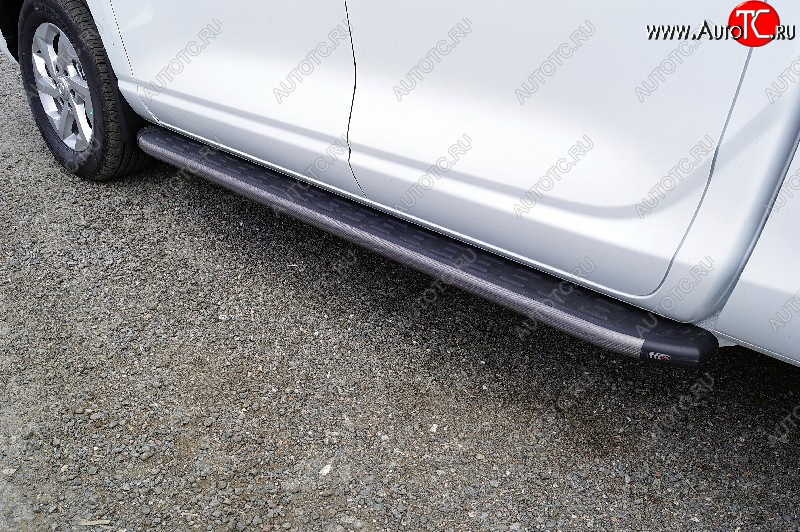 22 499 р. Пороги алюминиевые с пластиковой накладкой ТСС Тюнинг Changan Hunter Plus пикап (2022-2024) (карбон серые)