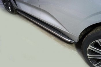 21 349 р. Пороги алюминиевые с пластиковой накладкой ТСС Тюнинг  Changan UNI-K (2020-2024) (карбон серые). Увеличить фотографию 1