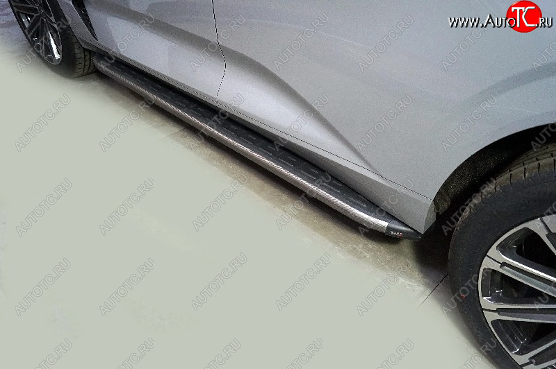 21 349 р. Пороги алюминиевые с пластиковой накладкой ТСС Тюнинг  Changan UNI-K (2020-2024) (карбон серые)