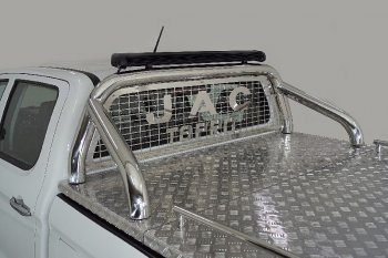 120 299 р. Защита кузова и заднего стекла (для крышки) со светодиодной фарой d 76,1 мм ТСС Тюнинг  JAC T8 PRO (2020-2024) (нержавейка). Увеличить фотографию 1