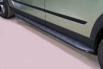 Пороги алюминиевые с пластиковой накладкой, ТСС Тюнинг JAECOO J7 (2023-2024)  (карбон черные)