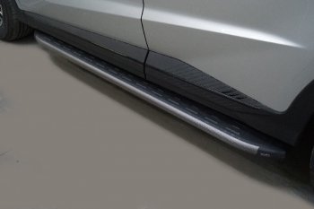 Пороги алюминиевые с пластиковой накладкой, ТСС Тюнинг Jetour X70 Plus (2023-2024)  (карбон серые)